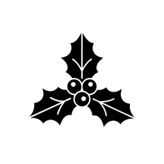 creative details Holly Leaves Icon Vector Illustration