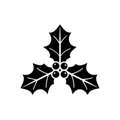creative details Holly Leaves Icon Vector Illustration