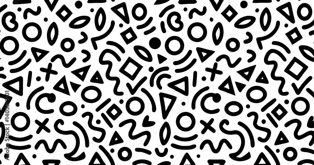 Poster abstract geometric pattern: a seamless, repeating pattern featuring a vibrant blend of black geometr