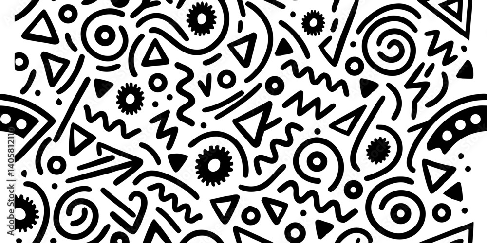 Fototapete abstract geometric pattern: a dynamic and visually engaging pattern composed of diverse geometric sh