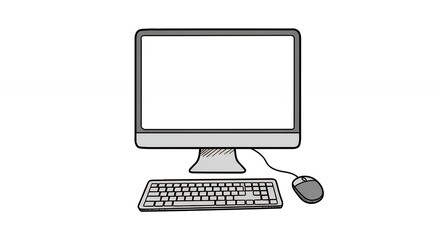 Computer desktop illustration grey scale