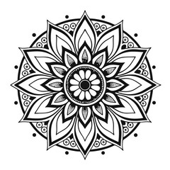 pattern in the form of a mandala. Henna tattoo mandala. Mehndi style. Decorative pattern in oriental style. Coloring book page.