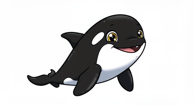 Cute cartoon orca illustration for children