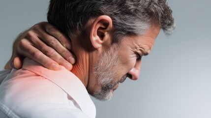 Neck pain concept. Neckache