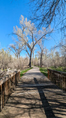 Spring Views of Weber River Trail, Ogden, Utah Railroad Tracks