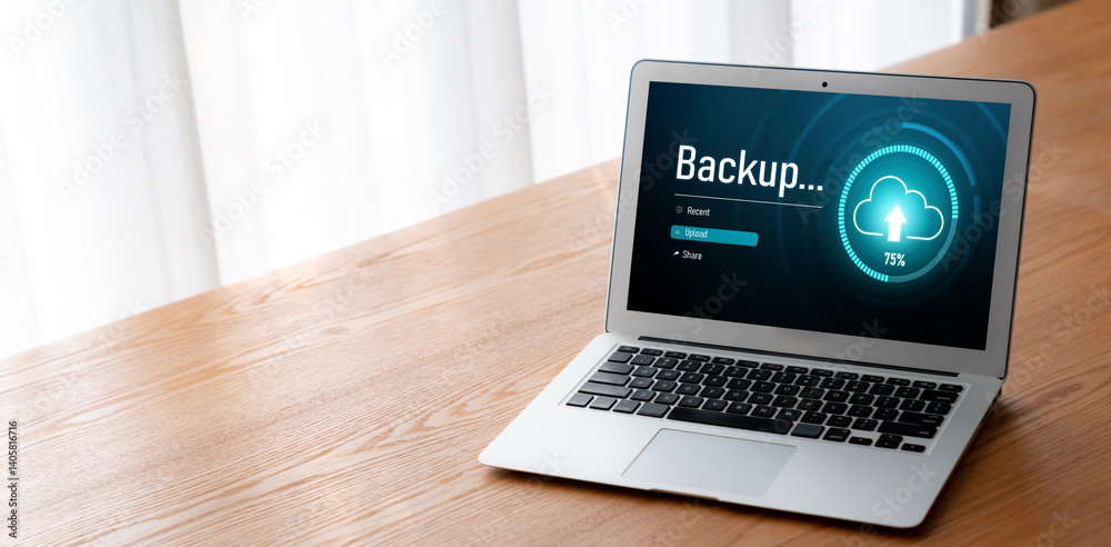Poster backup storage data internet technology business concept. database storage cloud technology file dat