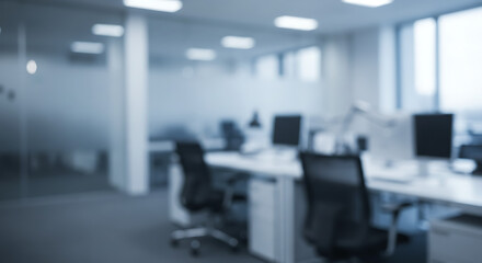 Serene Office Space: Blurred Tranquility AI Generated
