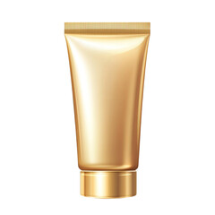 Elegant gold cosmetic tube luxurious beauty product skincare packaging