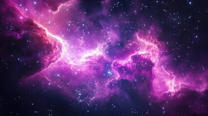A Stunning Purple Cosmic Canvas Filled With Stars and Nebulae in the Vast Universe