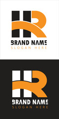 HR letter logo design images icon vector stock template