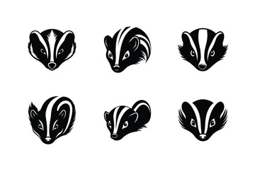 skunk head stripe vector art silhouette