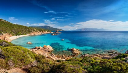 Coastal landscape at the Plage de l'Ostriconi a protected natural beach in Corsica