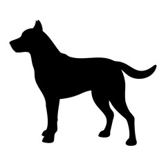 Simple and Bold Dog Vector Silhouette in Black on Transparent Background PNG