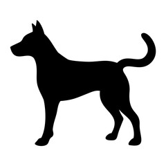 Dog black vector Silhouette isolated on transparent background