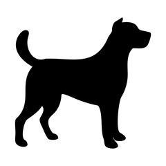 Dog black vector Silhouette isolated on transparent background