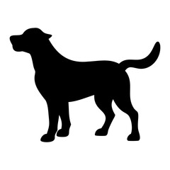 Dog black vector Silhouette isolated on transparent background