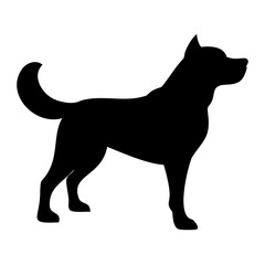 Dog black vector Silhouette isolated on transparent background