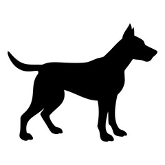 Dog black vector Silhouette isolated on transparent background