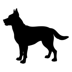 Dog black vector Silhouette isolated on transparent background