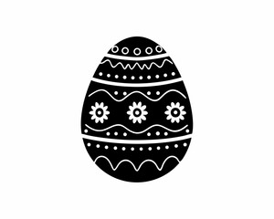 creative Silhouette egg-decorated Icon Vector Illustration
