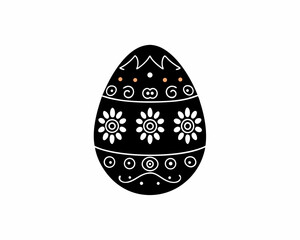 creative Silhouette egg-decorated Icon Vector Illustration