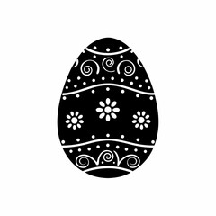 creative Silhouette egg-decorated Icon Vector Illustration