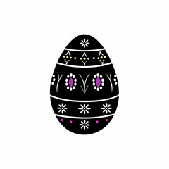 creative Silhouette egg-decorated Icon Vector Illustration