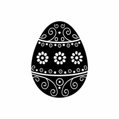 creative Silhouette egg-decorated Icon Vector Illustration
