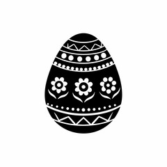 creative Silhouette egg-decorated Icon Vector Illustration