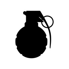 Black silhouette grenade vector flat illustration design.