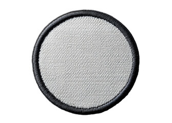 Isolated rounded embroidered patch mockup with clear circular stitches on a blank white background, awaiting custom icon or logo design, ideal for branding and apparel.