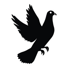 Fototapeta premium Pigeon graceful flight silhouette vector design. 
