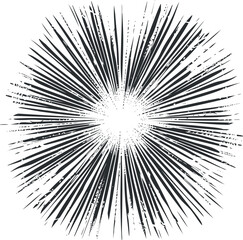 An abstract design featuring dynamic rays radiating from a central point resembling an explosion.