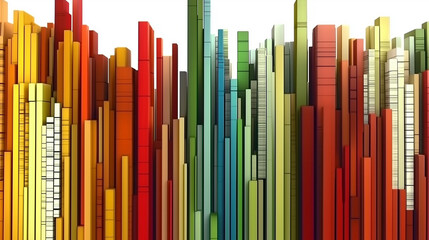 Vertical multi-colored lines background with white background
