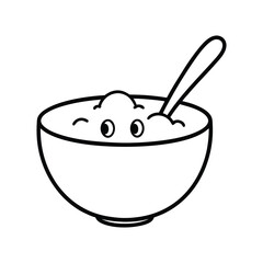illustration of a bowl of yogurt
