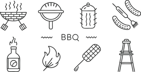 BBQ Grill Utensils Grilling, Spatula, Fire, Beer, Food