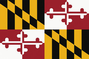 Maryland State Flag:  Quartered Design with Cross and Diagonal Stripes
