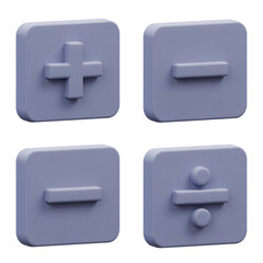Fototapeta premium 3D Rendered Math Symbols: Plus, Minus, and Divide