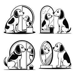 Obraz premium Beagle dog sitting 