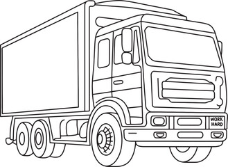 Truck line art vector illustration isolated On Transparent Background