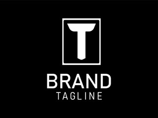 Initial Letter T Modern logo design. Beauty and Fashion Logos. Black Background.