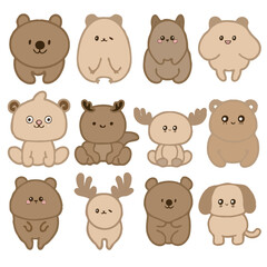 animal cartoon character in brown vector illustration