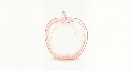 Obraz premium Simple light pink apple illustration