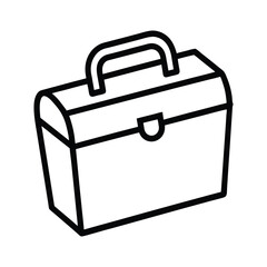 black briefcase isolated on white background