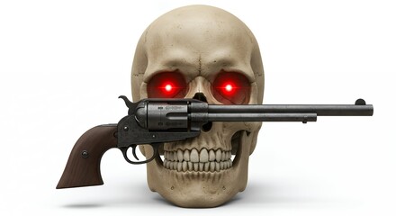 Skull with gun image for awareness campaigns