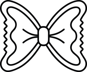 Farfalle Outline Icon Line Art Drawing Vector | Pasta, Food & Italian Cuisine Design