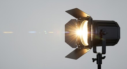 Studio spotlight illuminating background photography