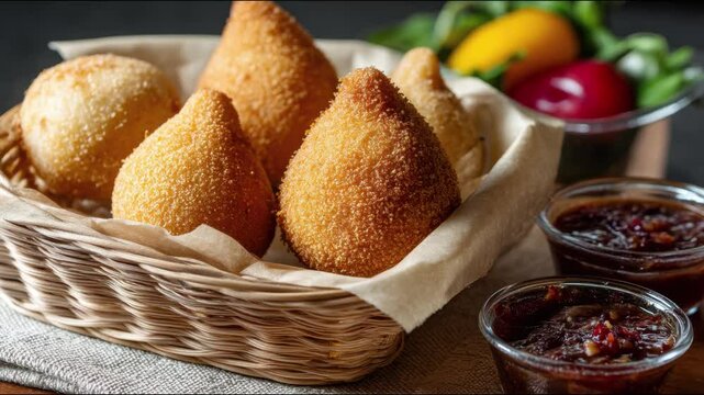 Crispy Brazilian Coxinhas, traditional fried food