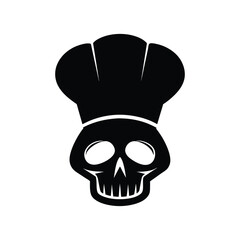 skull in chef hat silhouette