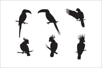 Naklejka premium Bird Silhouette Bundle | Flying Birds Vector Clipart | SVG, PNG, EPS for Cricut & Laser CuttingBirds Vector Silhouettes | Wildlife Animal SVG Files | Digital Bird Clipart for Crafts & DecorFlying 